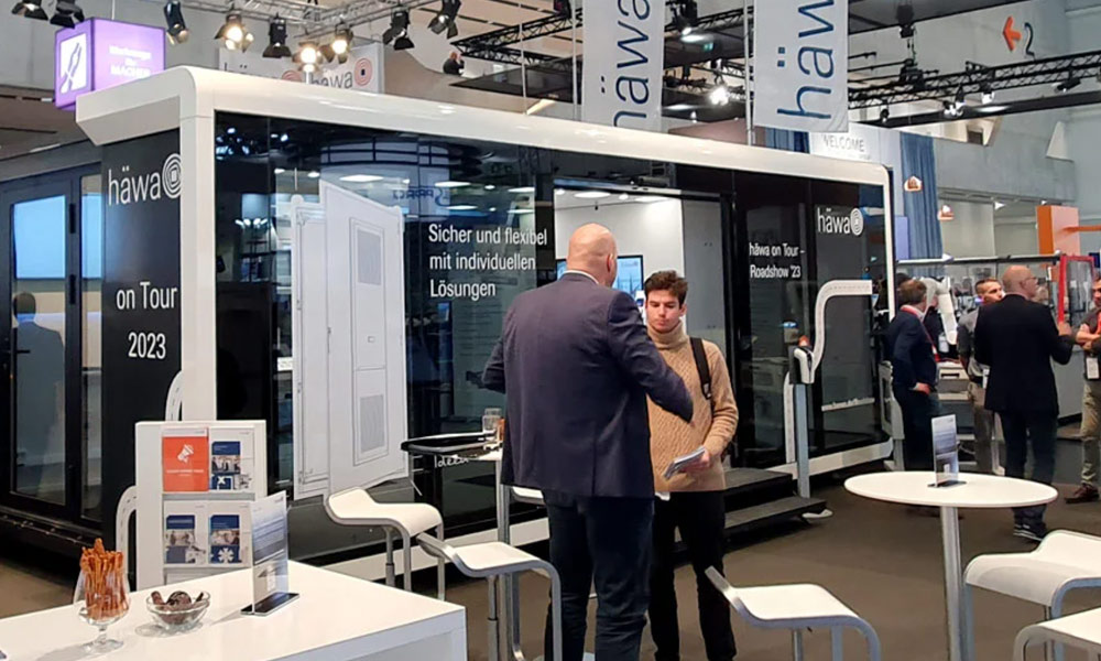 Bildausschnitt der SPS Messe mit dem häwa showroom.